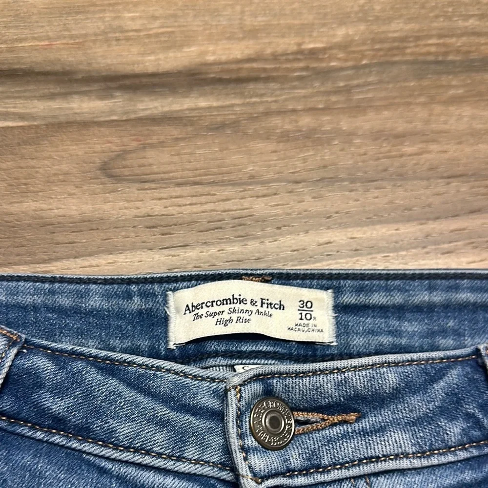 Abercrombie & Fitch Curve Love High Rise Super Skinny Ankle Jean sz 30/10 - Picture 4 of 10